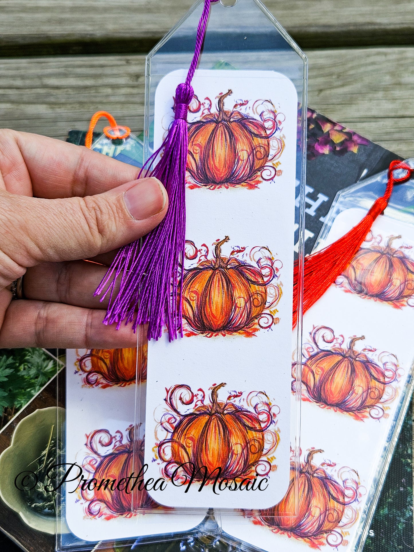 | Fancy Red Pumpkin Bookmark
