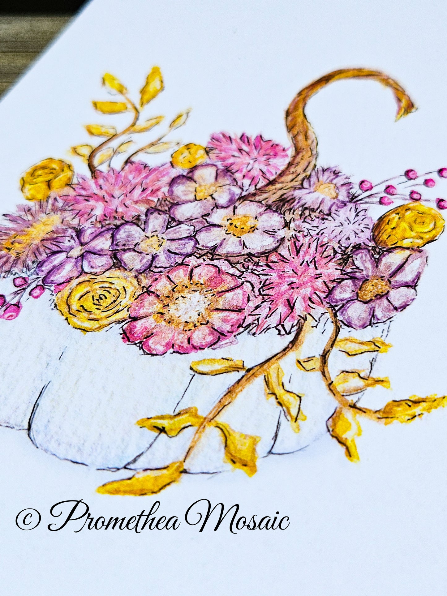 Saved For Such A Time | Pastel Pumpkin Bouquet Art Print