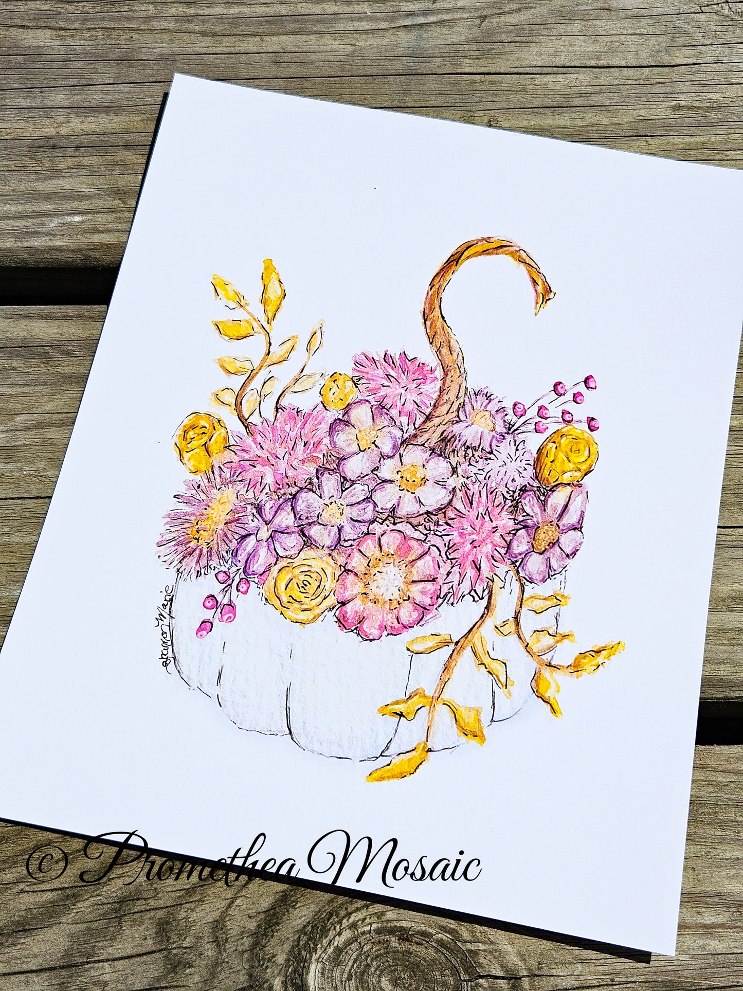 Saved For Such A Time | Pastel Pumpkin Bouquet Art Print