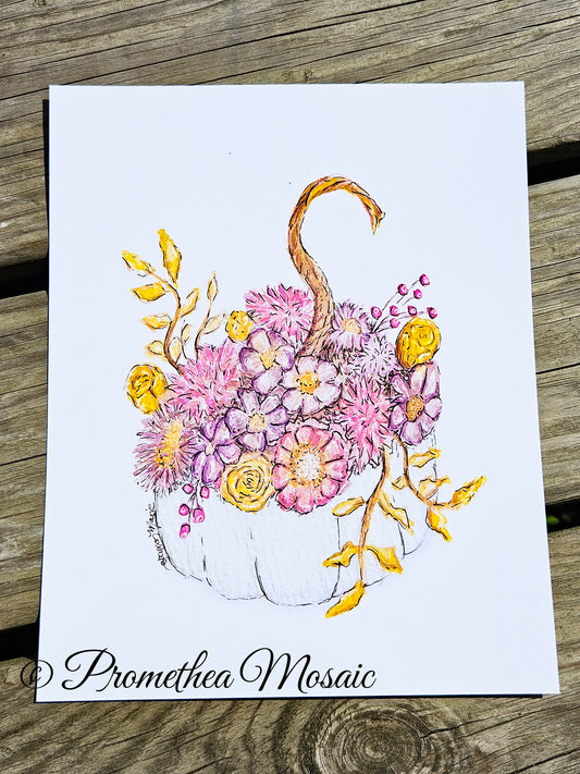 Saved For Such A Time | Pastel Pumpkin Bouquet Art Print