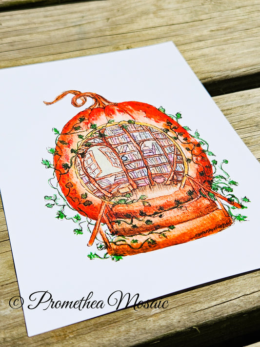 The Author's Storehouse | Pumpkin Library Art Print