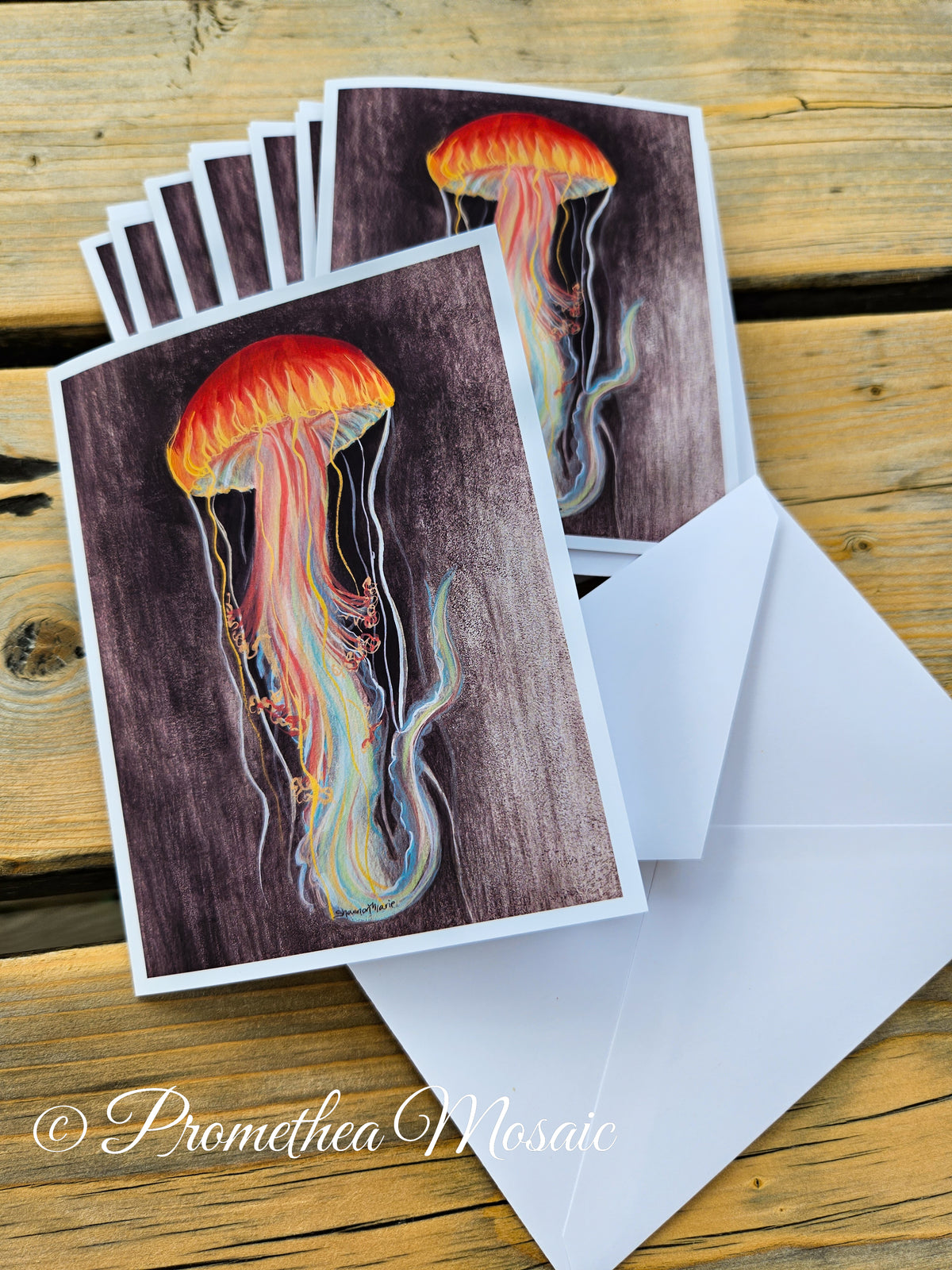 Neon Jellyfish Card