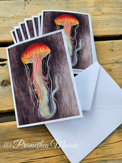 Neon Jellyfish Card
