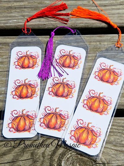 | Fancy Red Pumpkin Bookmark