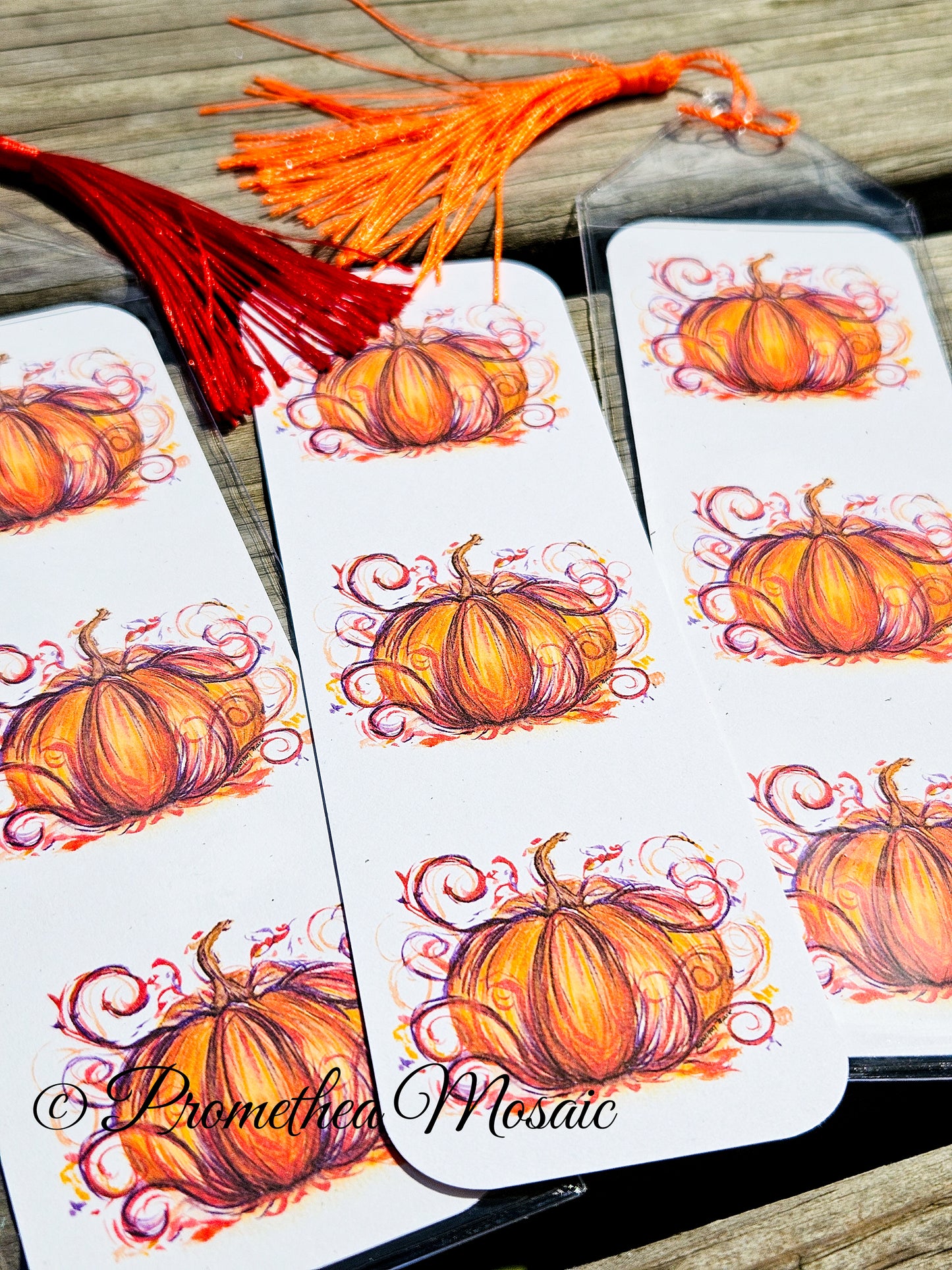 | Fancy Red Pumpkin Bookmark