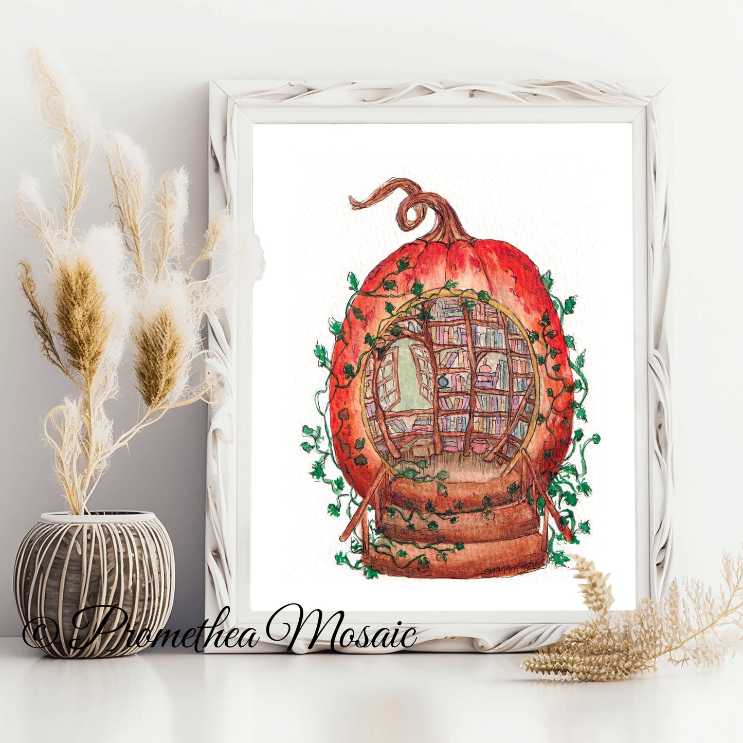 The Author's Storehouse | Pumpkin Library Art Print