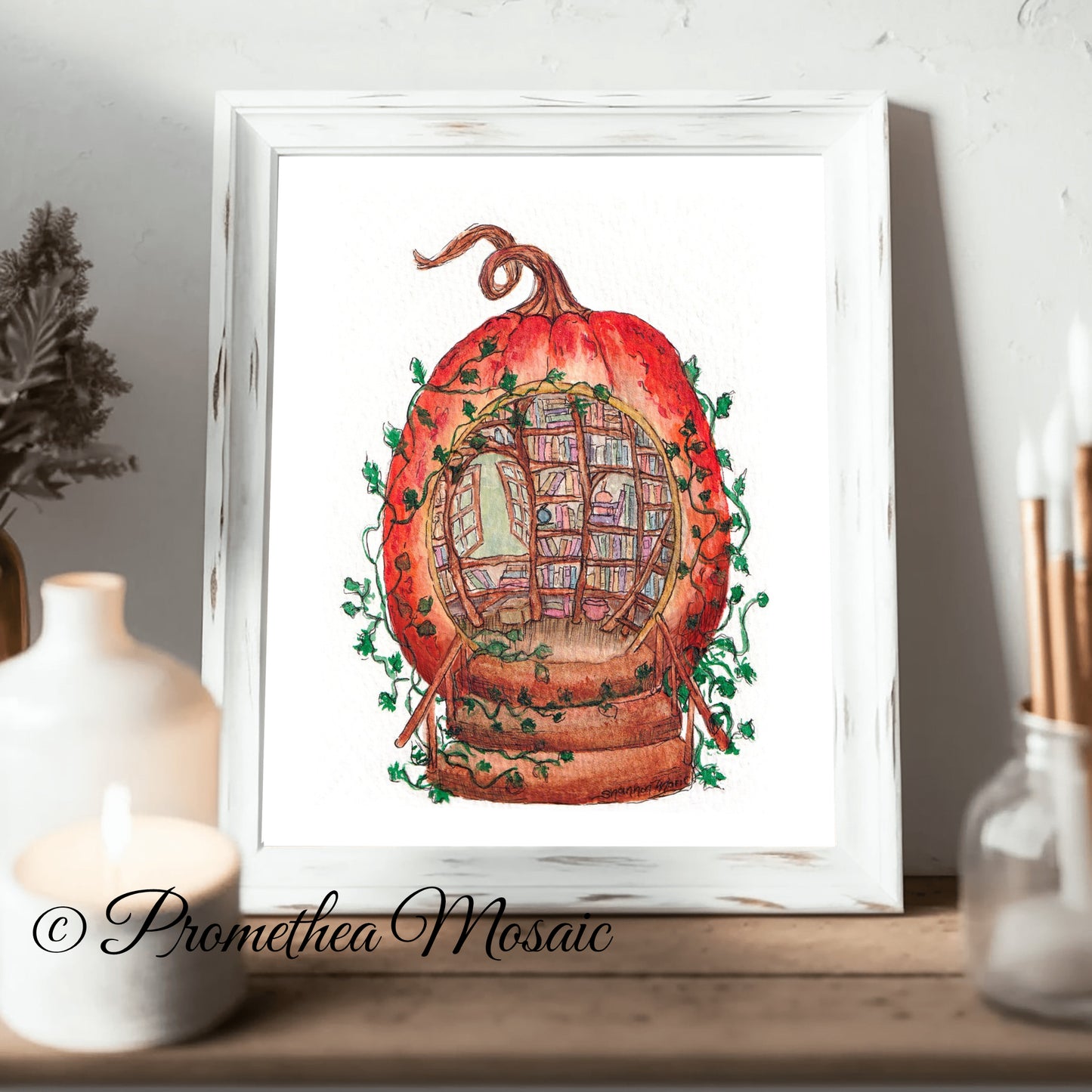 The Author's Storehouse | Pumpkin Library Art Print