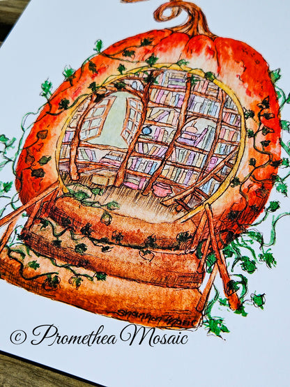 The Author's Storehouse | Pumpkin Library Art Print