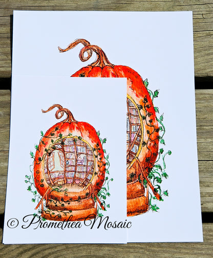 The Author's Storehouse | Pumpkin Library Art Print