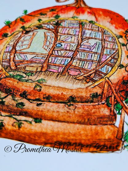 The Author's Storehouse | Pumpkin Library Art Print